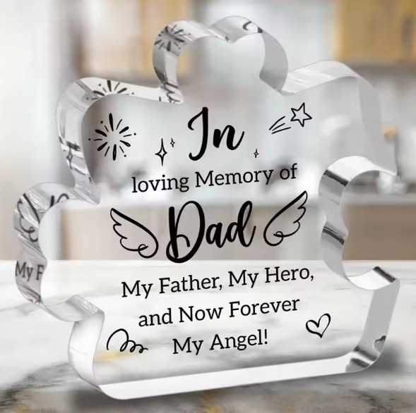 Acrylic Puzzle Keepsake Urn – “In Loving Memory of Dad” Memorial Tribute