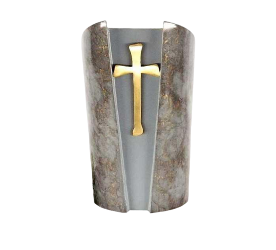 Brass Cremation Urn – Cross of Faith Design