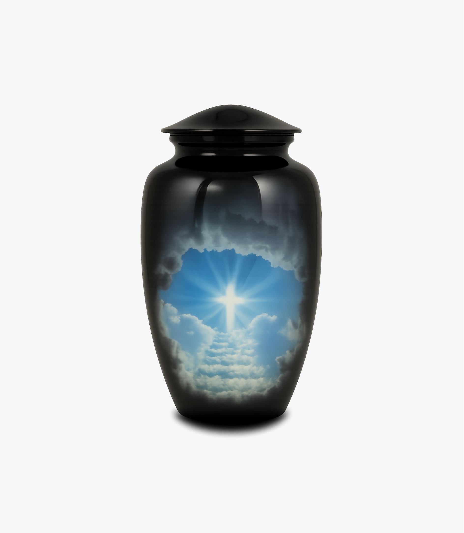 Aluminium Cremation Urn – Stairway to Heaven Cross