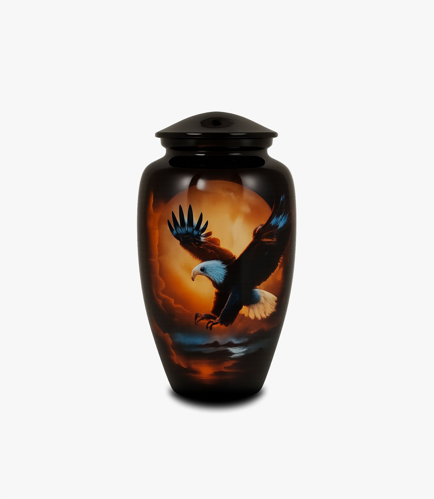 Aluminium Cremation Urn – Sunset Fishing Reflection